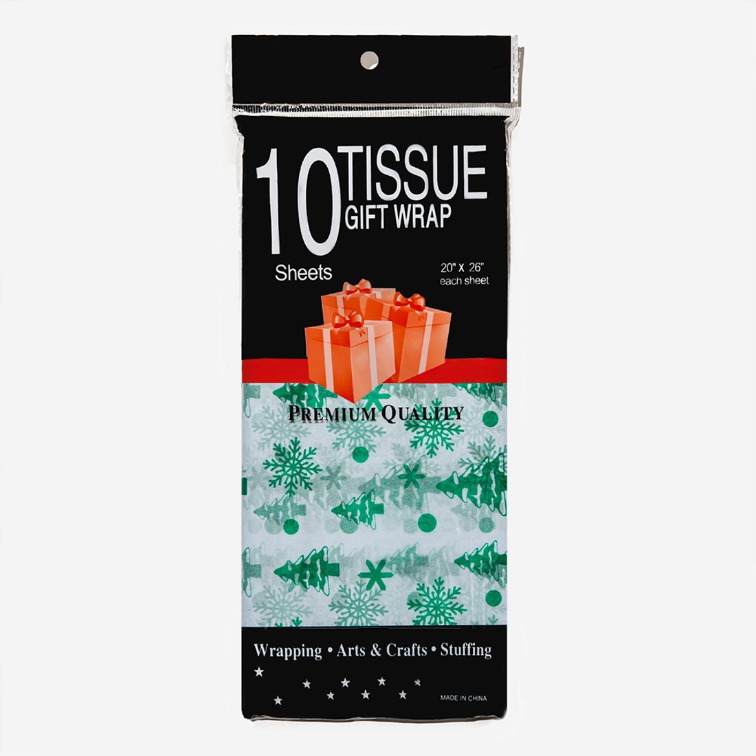 Тишью "Новогодняя", зеленый, 500*680мм