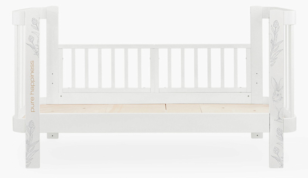 Детская кроватка-трансформер Happy baby Mommy Love в комплекте с расширением 160х70 white