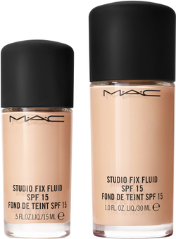 MAC Cosmetics Mini Studio Fix Fluid SPF 15 24HR Matte Foundation + Oil Control - Матирующий тональный крем SPF 15 оттенок NW10, 15 ml