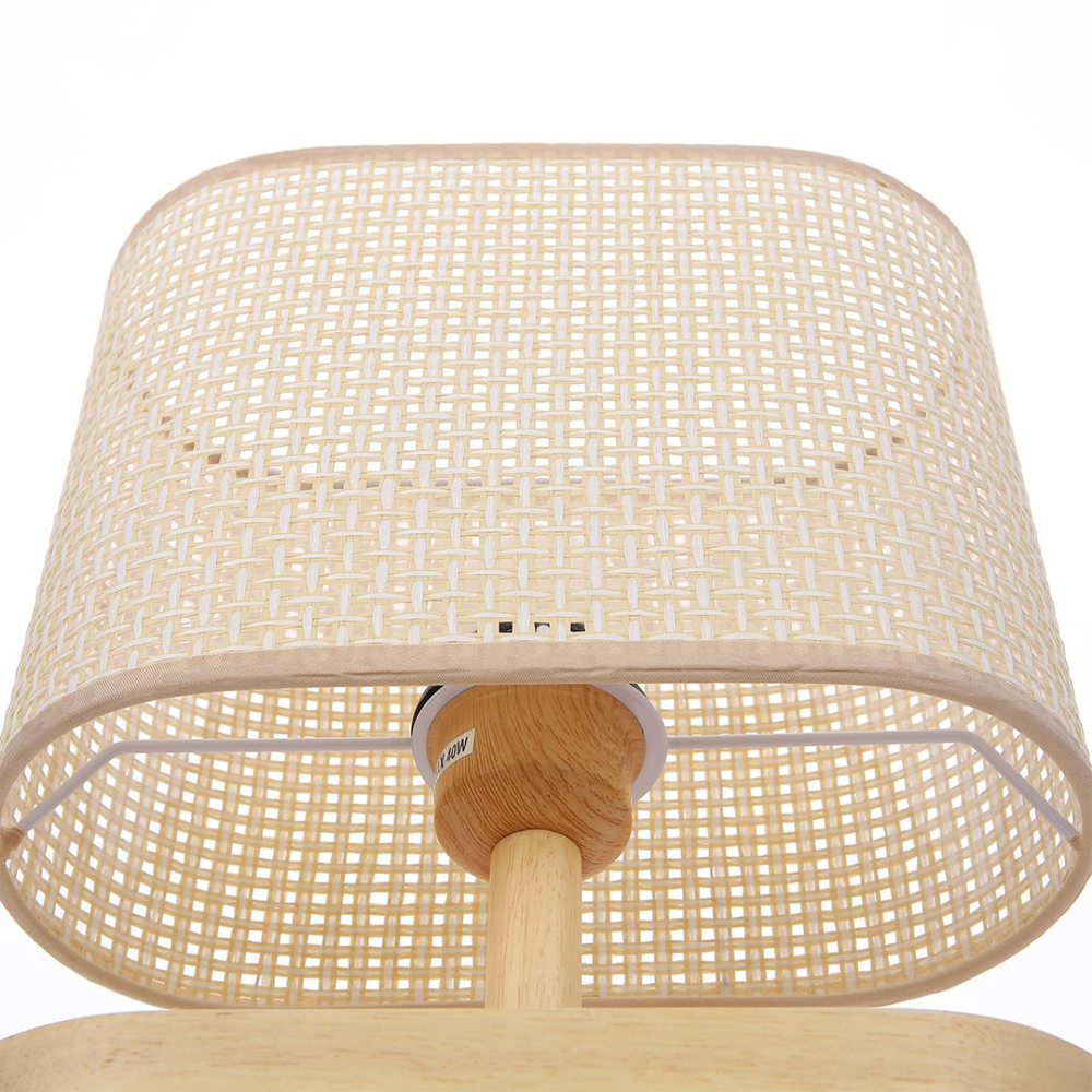 8201/1T COUNTY LN26 512 бежевый, дерево/текстиль Настольная лампа E27 1*60W 220V MADERANA