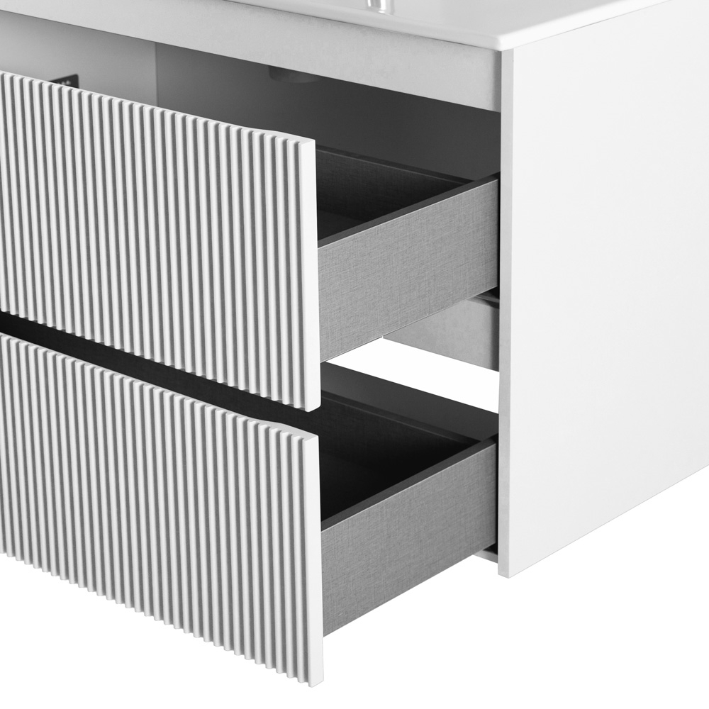 Тумба с раковиной подвесная BelBagno UNO-MINI-1000-2C-SO-BO Bianco Opaco, раковина белая BB-8099-3-100