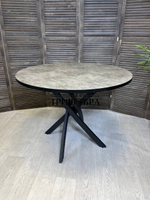 Кухонный круглый стол "Серый мрамор"