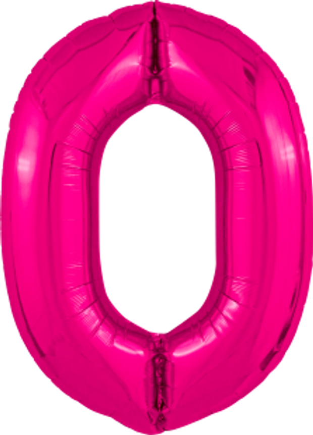 Agura Шар 40'' / 102 см "Цифра 0" Slim Фуксия (БГ-60)