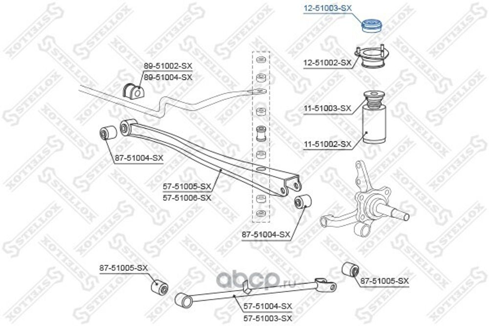 Опора стойки Hyundai Accent Getz Тагаз задн. (STELLOX)