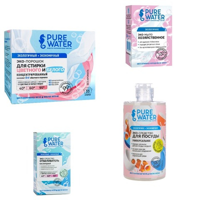 Набор 4 товара для эко-стирки Pure Water