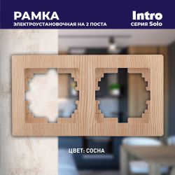 Рамка для розеток и выключателей Intro Solo 4-502-11 на 2 поста, СУ, Solo, сосна