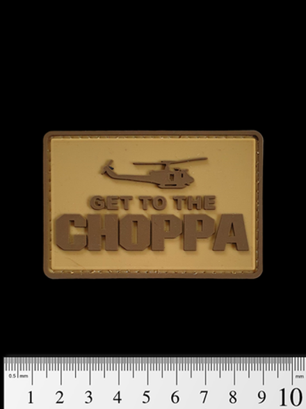 Шеврон Get To The Choppa PVC. Койот