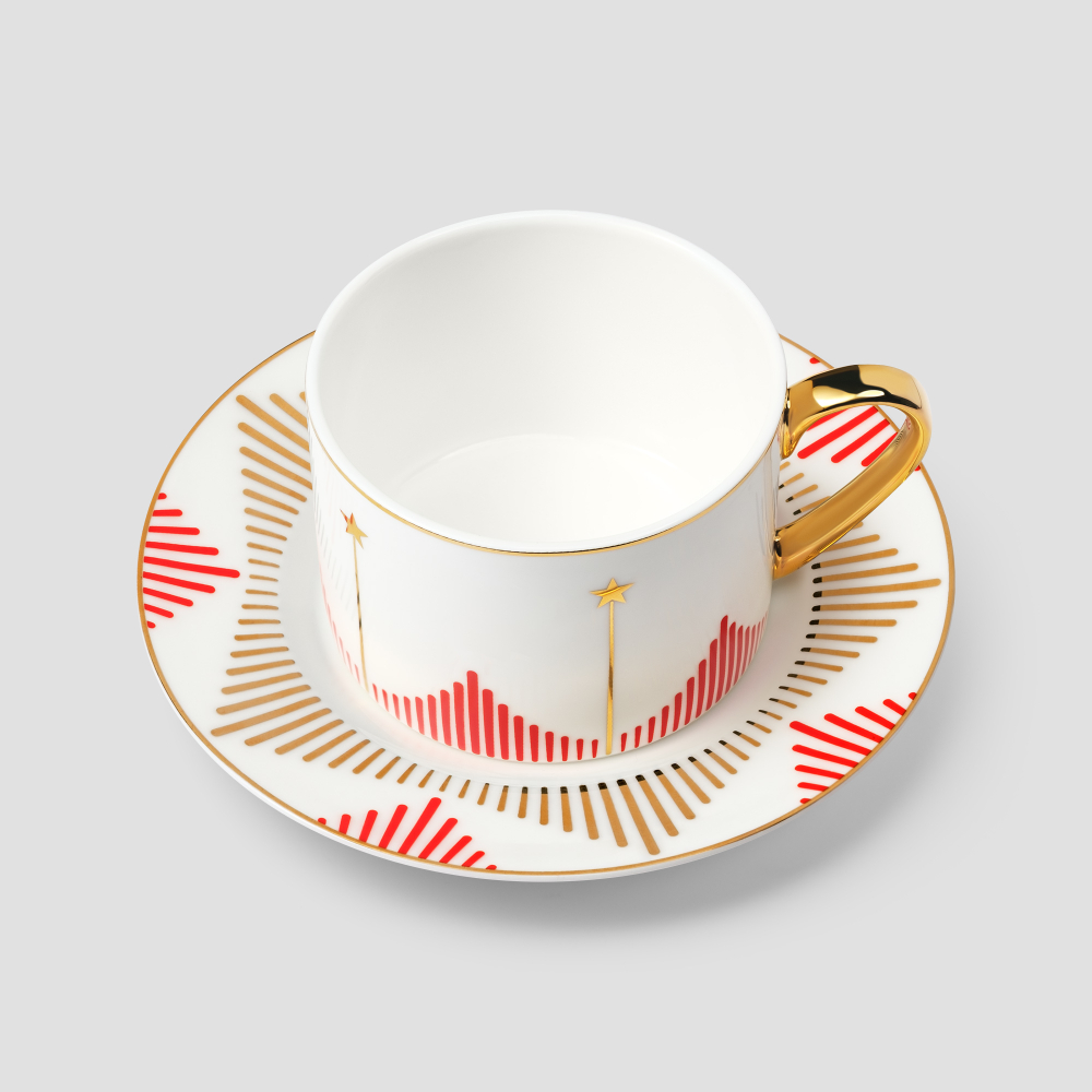 Чайная пара Farforite «Патриотическая» 250 мл в подарочной коробке