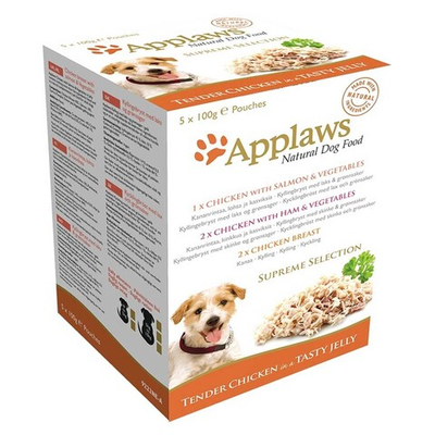 Applaws набор 5х150г (коллекция вкусов) желе - консервы (пауч) для собак (Dog Jelly Pouch Supreme Selection)