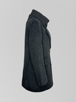 Пальто Monroe 8166 укороченное со встроенным жилетом и вязаным воротником