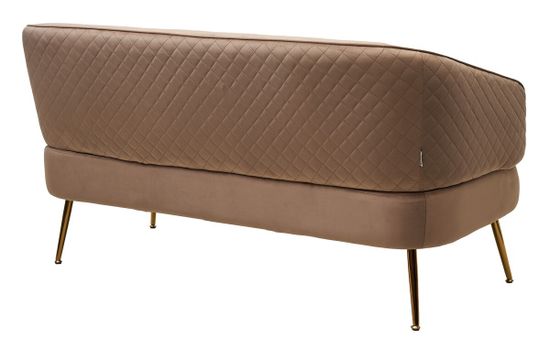 Скамья CIAO BLUVEL-40 Бежевый, велюр / золотой каркас