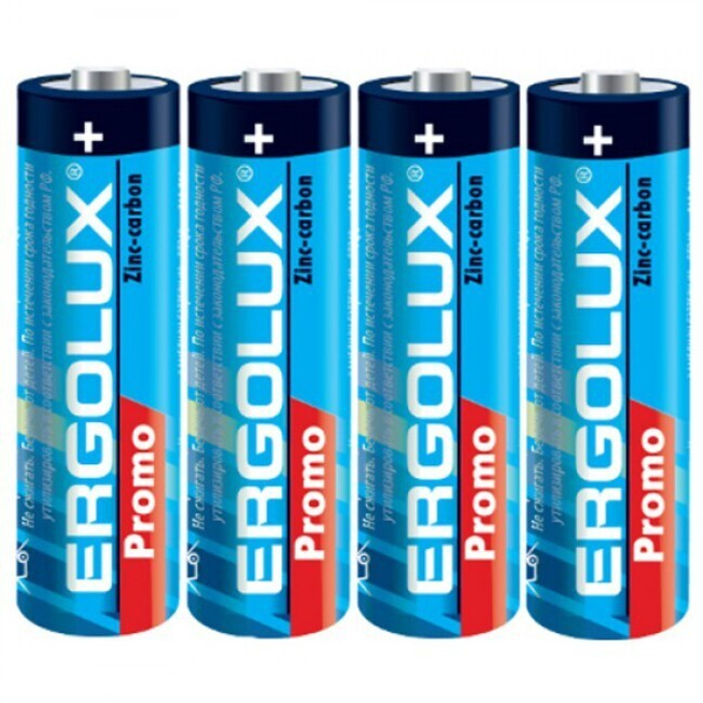 Батарейка солевая Ergolux R6, тип AА (4 шт)