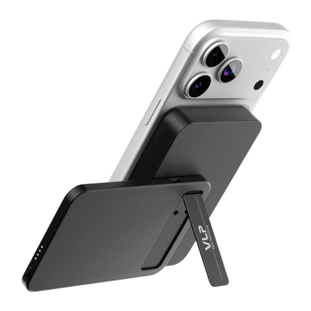 Внешний аккумулятор MagSafe с подставкой VLP Diamond Energy Pro (Qi2) (10000 мА·ч) Беспроводная зарядка: Qi 15 Вт, магнитное крепление для зарядки Apple Watch (Qi 2,5 Вт). Проводная зарядка: USB-C. Есть виджет на iOS, LED-индикация, поддержка PD 3.0, QC 3