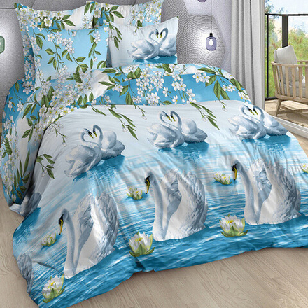 Комплект постельного белья "ВЛ. ЛЕБЕДИНОЕ ОЗЕРО", бязь Премиум, 100% хлопок, Россия.