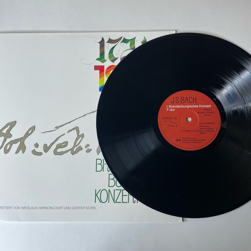 Винтажная виниловая пластинка LP J. S. Bach Бах, Nikolaus Harnoncourt, G nter Noris, 1721 1971, Бранденбургские концерты Brandenburgisches Konzert 1 F dur (Германия 1971)