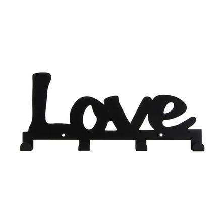 Ключница открытого типа металлическая, 4 крючка, 24,3x10,5 см, металл, 2 цвета