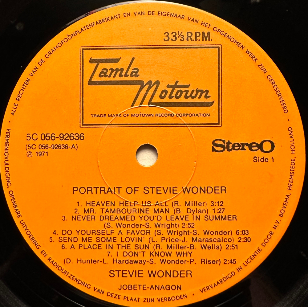 Stevie Wonder - Portrait Of Stevie Wonderс (Голландия)