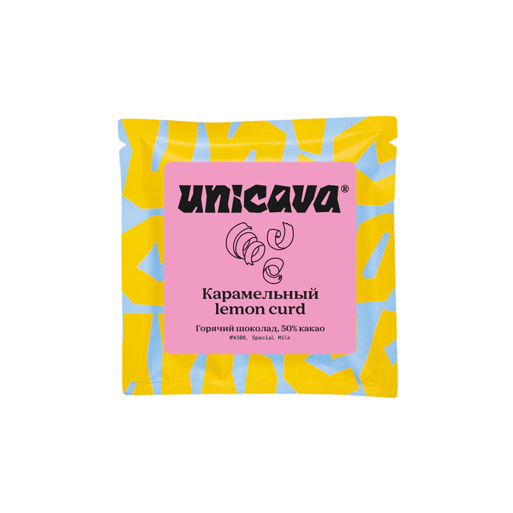 Карамельный lemon curd, горячий шоколад 50 %
