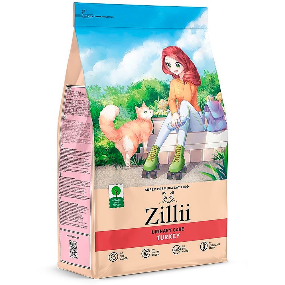 ZILLII Urinary Care Cat Сухой корм для взрослых кошек РН контроль 2кг Индейка