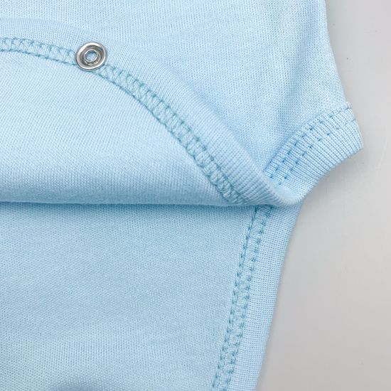 Боди хлопковое Basic с коротким рукавом Голубое