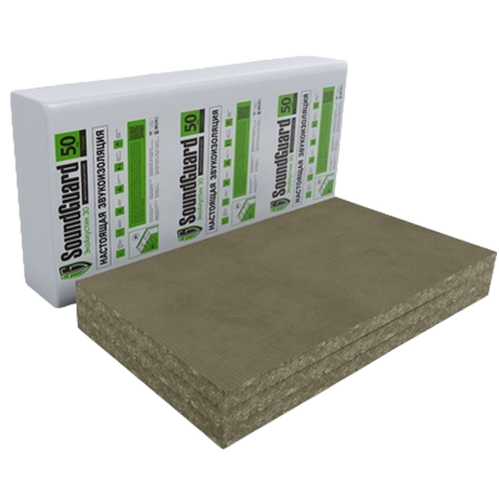 Плита звукопоглощающая SoundGuard ЭкоАкустик 30 205030 1200х600х50 мм