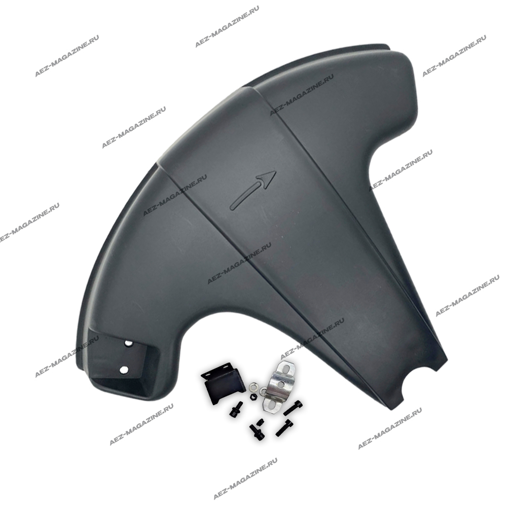 Защитный кожух для бензокосы с кривой штангой в комплекте с ножом