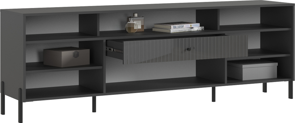 Тумба ТВ Оливия (металл), Графит, Графит глянец