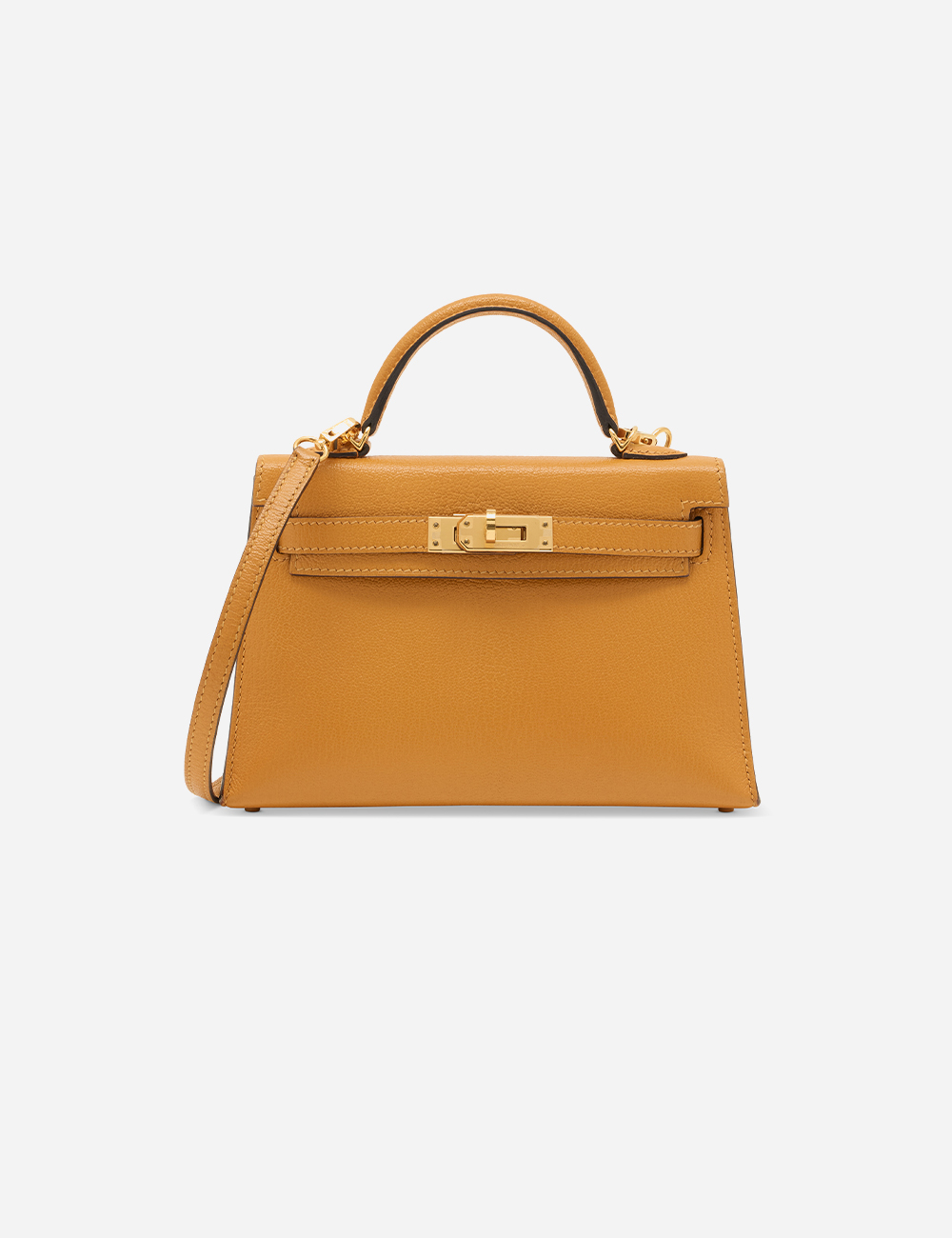 Сумка Hermes Chèvre Mini Kelly 20 Gold Hardware "Moutarde"