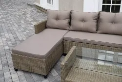 "Атланта" лаунж-зона из искусственного ротанга, цвет соломенный