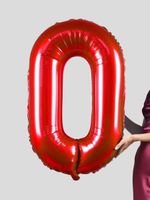 FM Шар 40" / 102 см "Цифра 0" Красный (БГ-60)