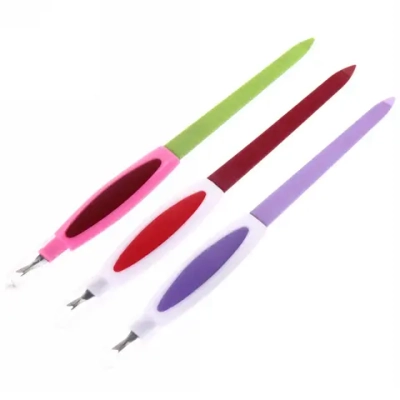 Пилка для ногтей металлическая в пакете «Ультрамарин - Забота», с триммером, цвет микс, 17,8см