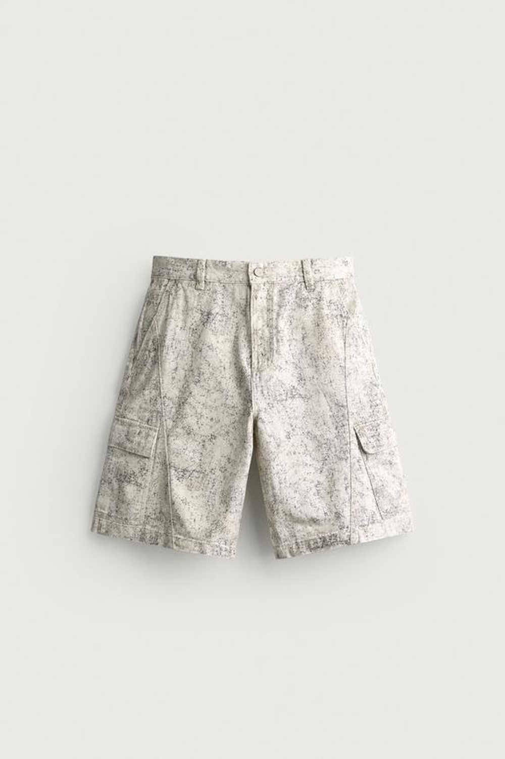 ZARA ШОРТЫ КАРГО RELAXED FIT СО ШВАМИ, С ПРИНТОМ