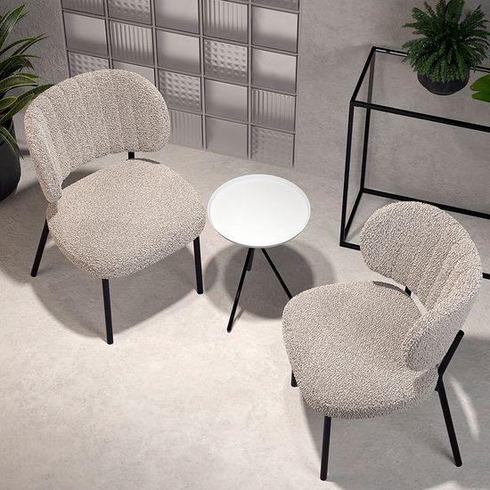 Стул robbi, букле, серо-бежевый