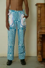 Брюки Soeurs с Расшитыми Карманами / Hand-Embroidered Pockets голубые