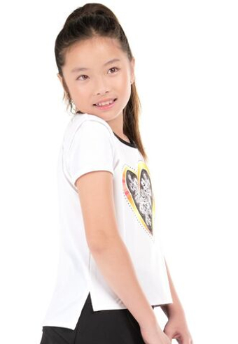 Футболка для девочки теннисная Lucky in Love Paisley In Love Short Sleeve - белый