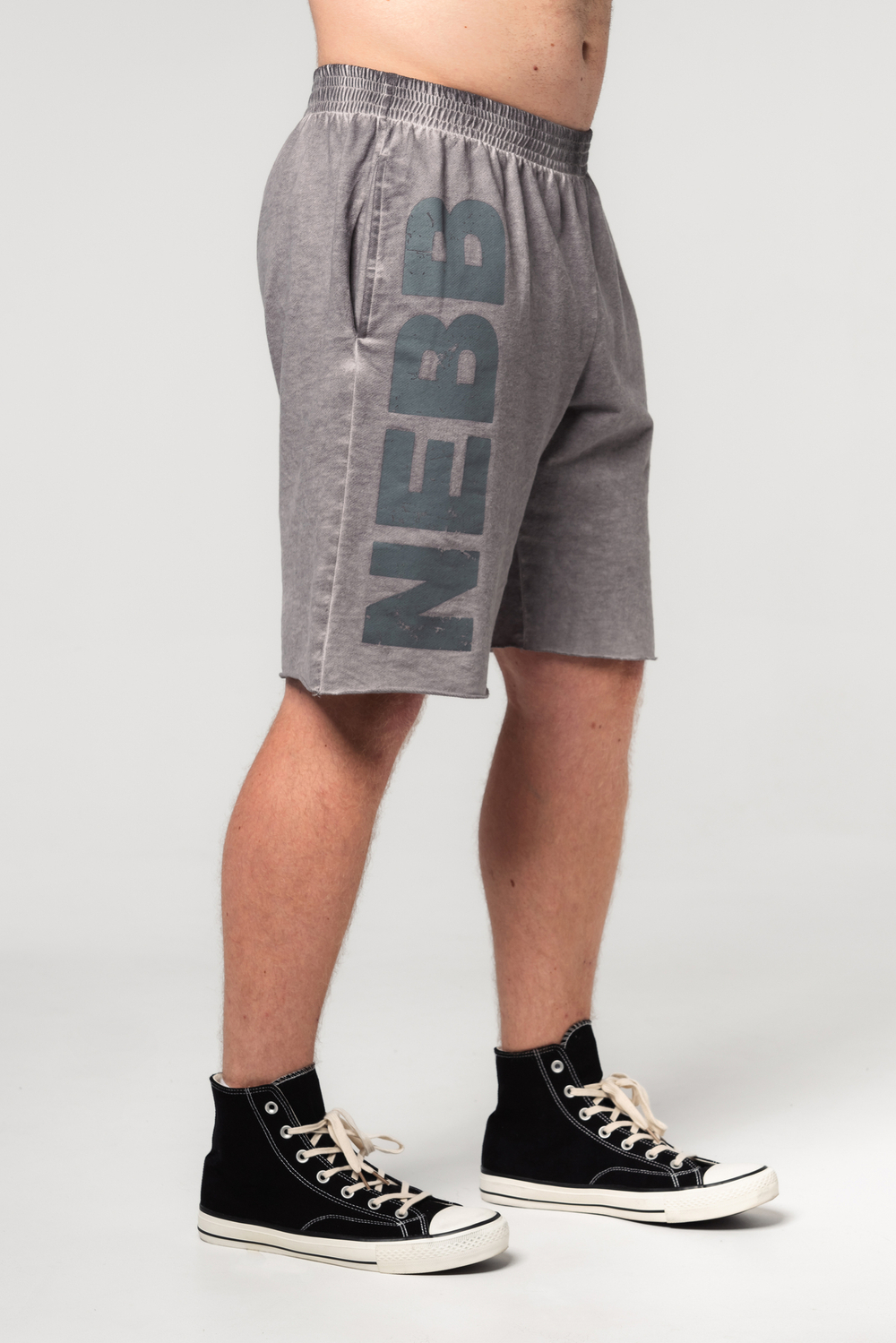 Шорты WASHED-OFF GYM SWEATSHORTS NO BS 367 Светло-Серый