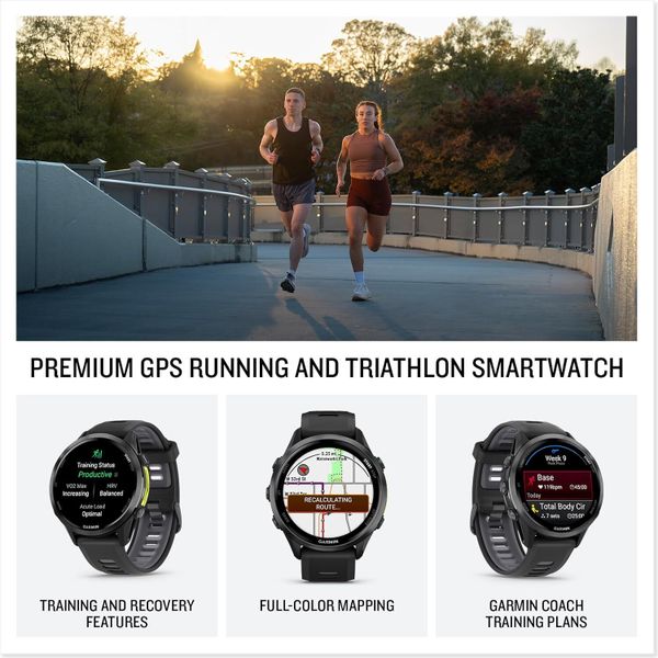 Умные часы Garmin Forerunner 970, Черный | Black (010-02969-00 | 010-02969-60)