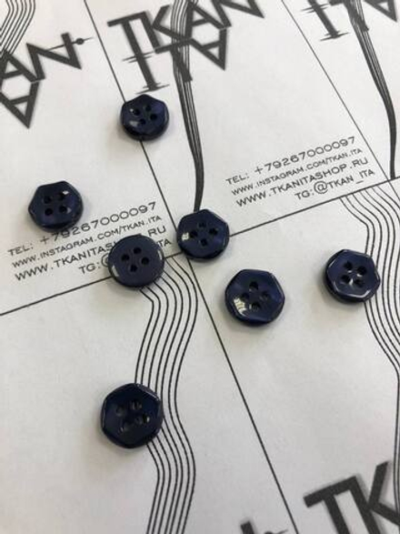 Пуговица пластиковая рубашечная четырехпрокольная (пластик, Сине-фиолетовый, 12)