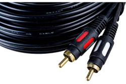 Шнур REXANT 2 RCA - 2 RCA, длина 10 метров, черный 17-0148
