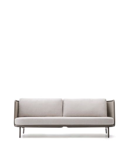 Уличный 3-местный диван Sedalis из алюминия и веревки серого цвета 210 см La Forma Испания 