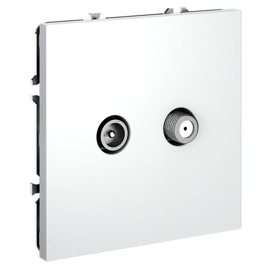 Розетка телевизионная встраиваемая VOLTUM S70 оконечная TV+SAT, (белый матовый)