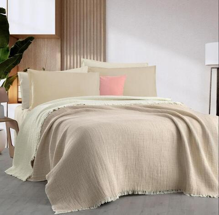 Покрывало муслин BOWIE бежевый 180*220 см