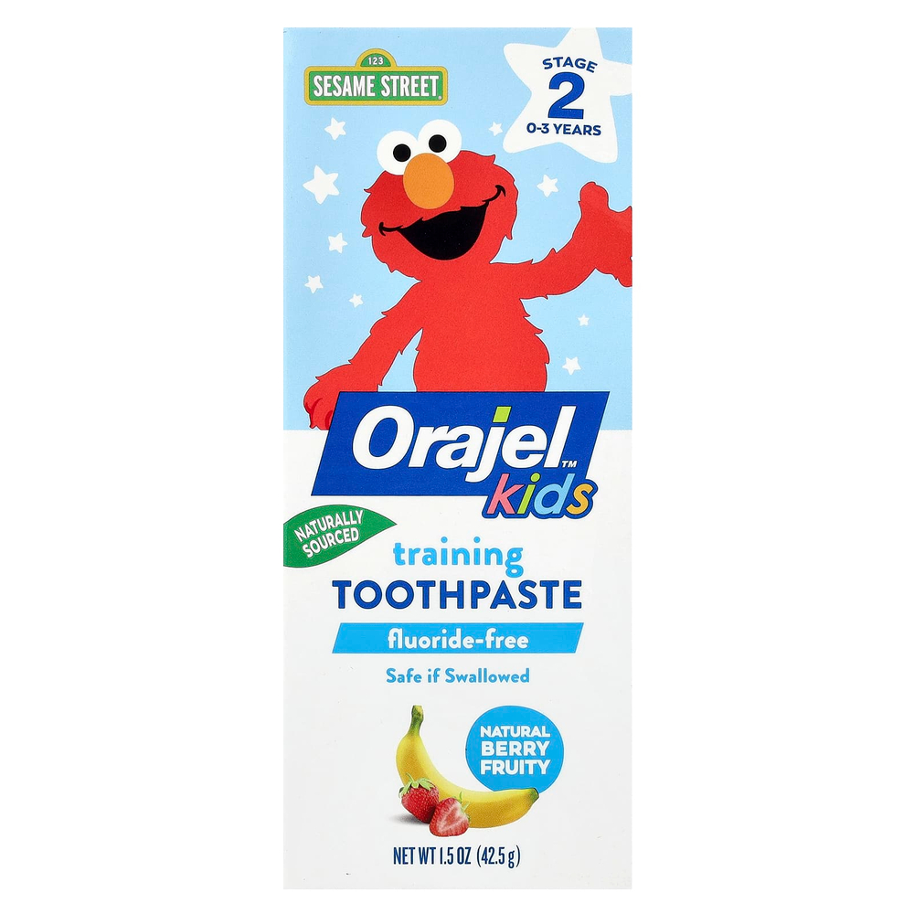 Orajel, Kids, Elmo Training, зубная паста, без фтора, для детей от 0 до 3 лет, с натуральными ягодами и фруктами, 42,5 г (1,5 унции)