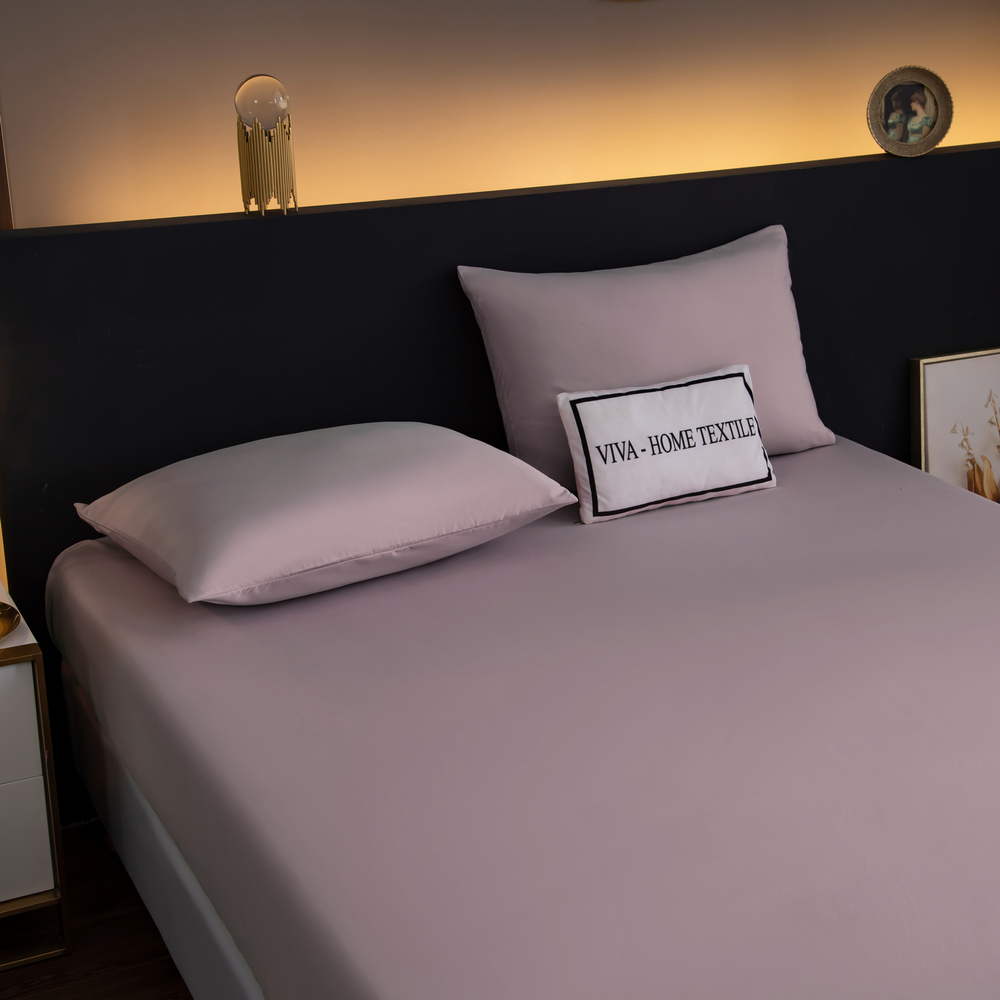 Комплект постельного белья Однотонный Сатин на резинке CSR036