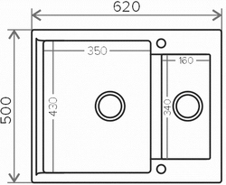 Мойка POLYGRAN BRIG-620 белый хлопок № 36