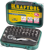 KRAFTOOL Expert 33 шт, Набор бит с мини-трещоткой (26157-H33)