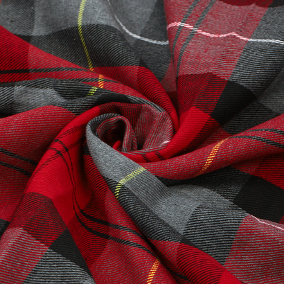 Ткань рубашечная фланель 150 г/м² 80% полиэстер, 20% хлопок шир.150 см цв.399 красный