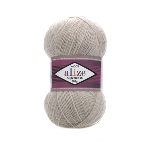 ALIZE "SUPERWASH COMFORT", 75% шерсть, 25% п/а, 100 гр, 420 м, Бежевый меланж