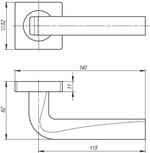 Ручка раздельная K.SQ52.KEA (KEA SQ001) SN-3 матовый никель
