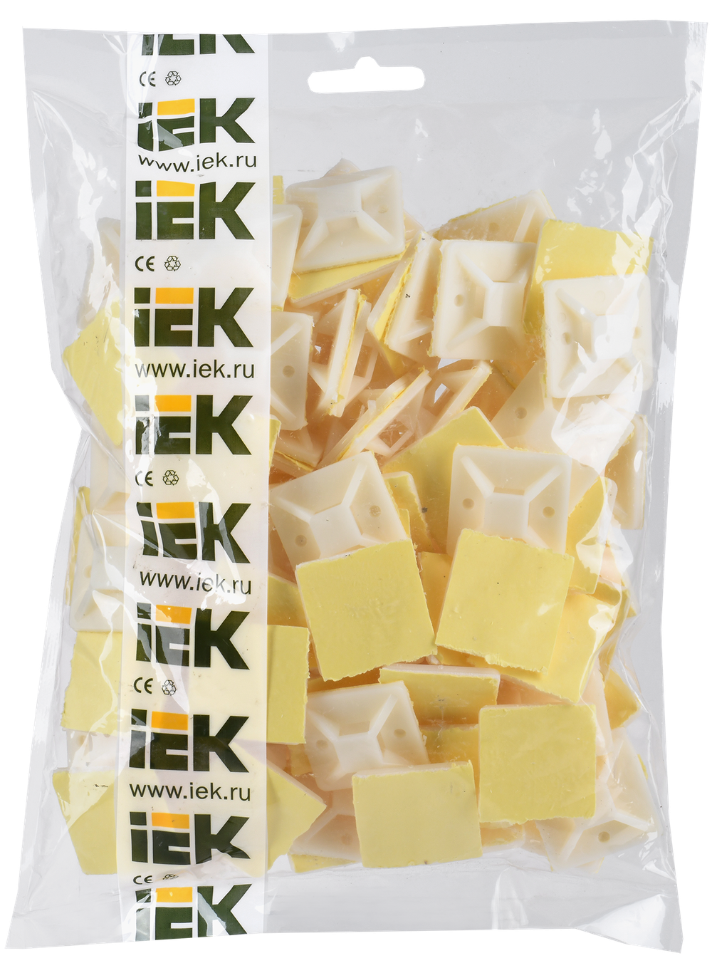 Площадка самоклеящаяся 30х30 белая под хомуты (100шт) IEK